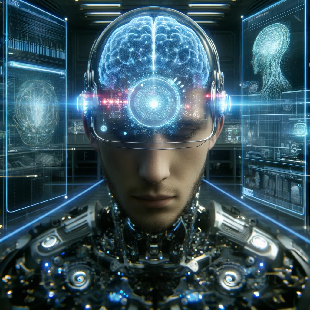 A-photorealistic-image-of-a-futuristic-artificial-intelligence-interface-attempting-to-read-a-humans-mind.